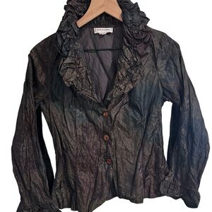 Crinkle Ruffle Blouse